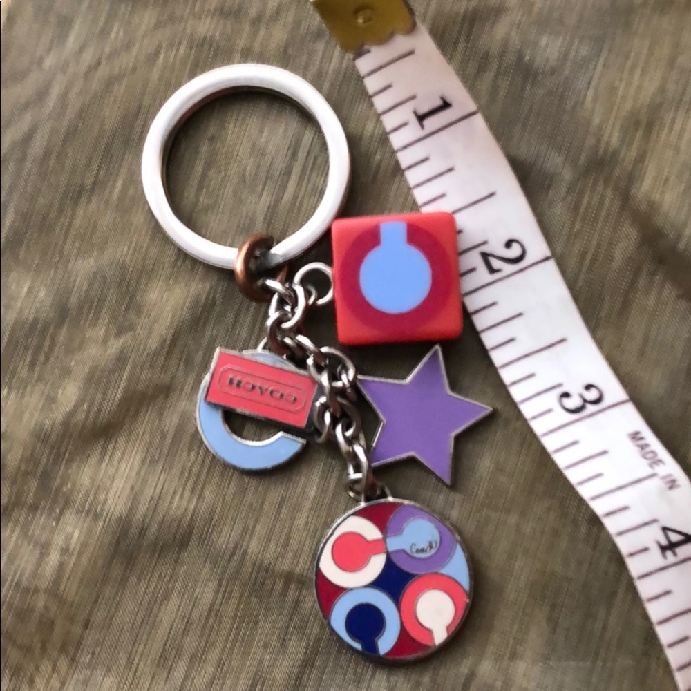 Coach Pink & Blue Charm Keyring - Picture 4 of 4